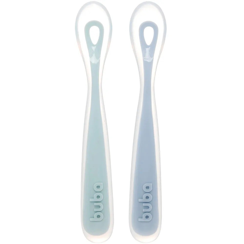 Set x2 cucharas fase 1 BUBA silicona celeste