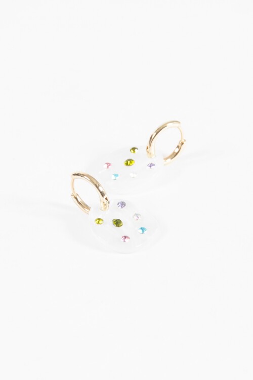 Aros dije detalles vidrio dorado