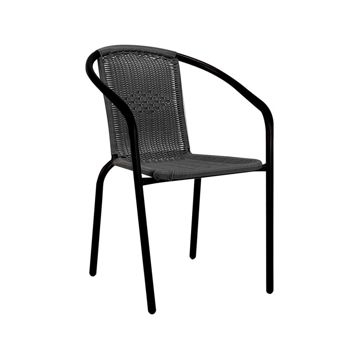SILLA DE EXTERIOR - RATTAN-SINTETICO-Y-ACERO NEGRO UBUD 