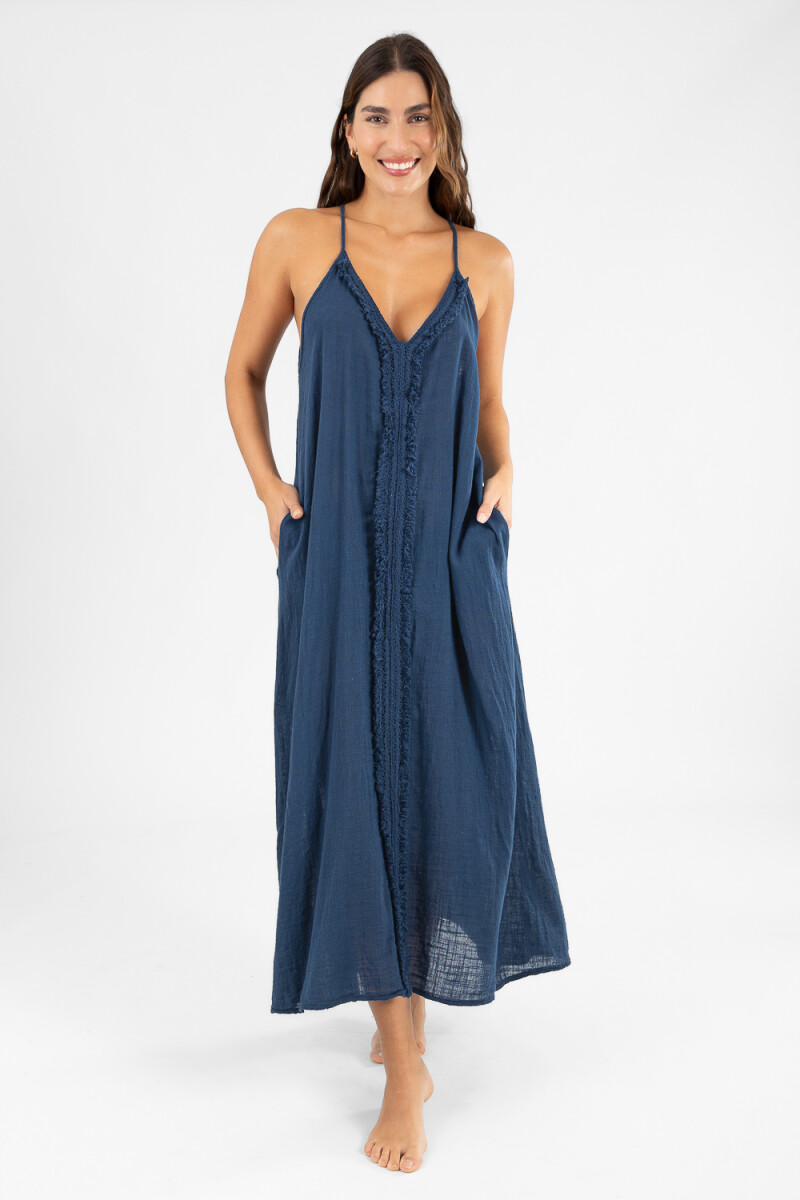 Vestido desflecado toscana Dark night solid