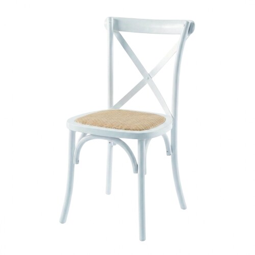 Silla de Comedor Ratán real - Cruceta Blanco