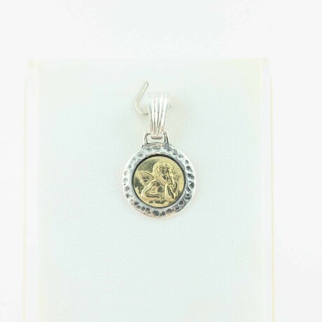 Medalla religiosa de plata 925 y double en oro 18 ktes. ANGEL SAN RAFAEL. Medalla religiosa de plata 925 y double en oro 18 ktes. ANGEL SAN RAFAEL.