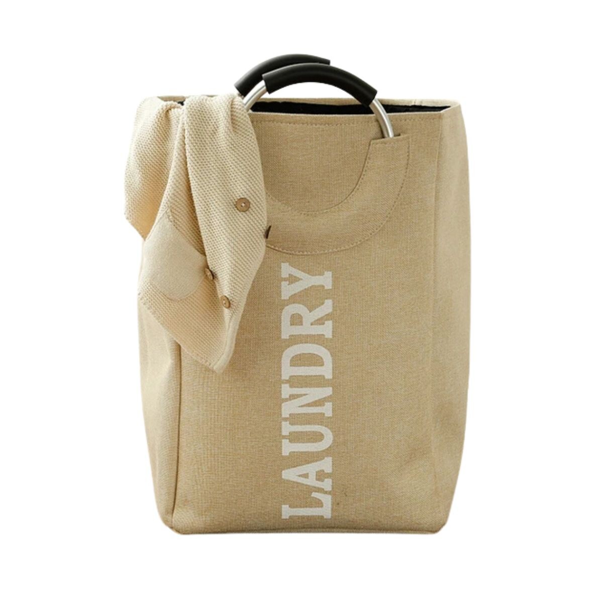 Bolsa Cesta Organizadora Plegable p/Lavandería Hogar Laundry - Beige 