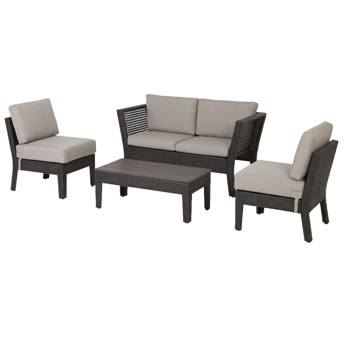 JGO JARDIN NEGRO C/ALMOHADONES 4PZAS 