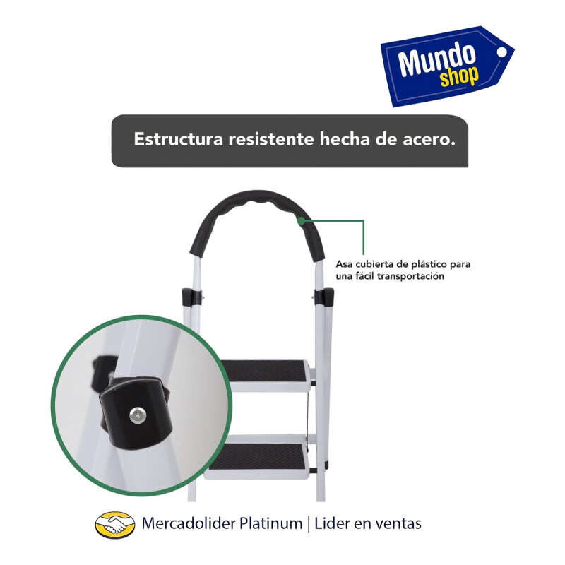 Escalera De Aluminio Tijera 3 Escalones Antideslizante Negro