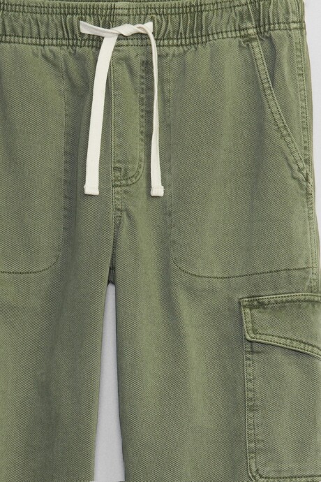 Jean Cargo Con Elástico Mujer Mesculen Green