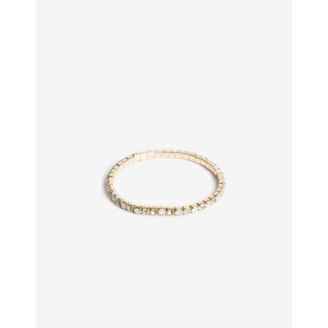 Pulsera Elástica Strass Dorado