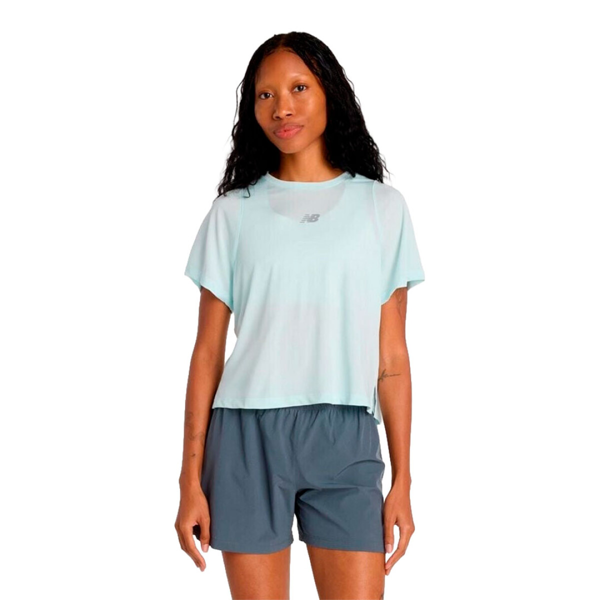 Remera de Mujer New Balance Infinity New Balance - Celeste Claro 