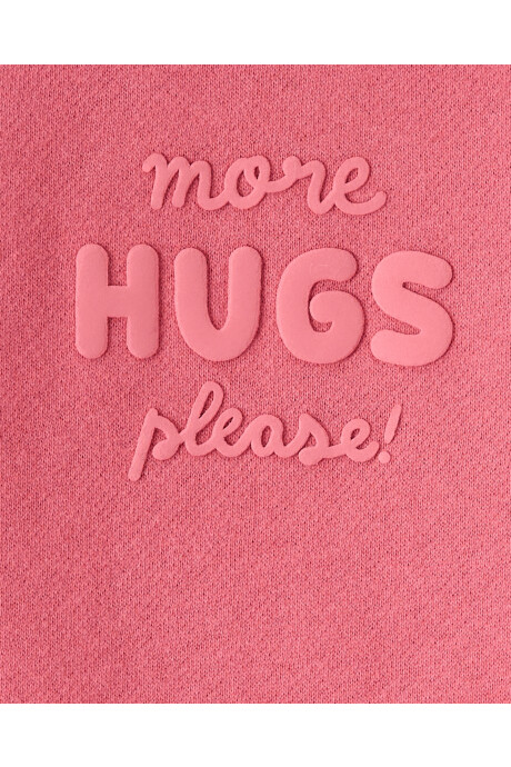 Buzo de algodón con felpa, rosado Sin color