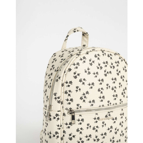 Mochila De Cuerina Con Bolsillo Estampado Flores