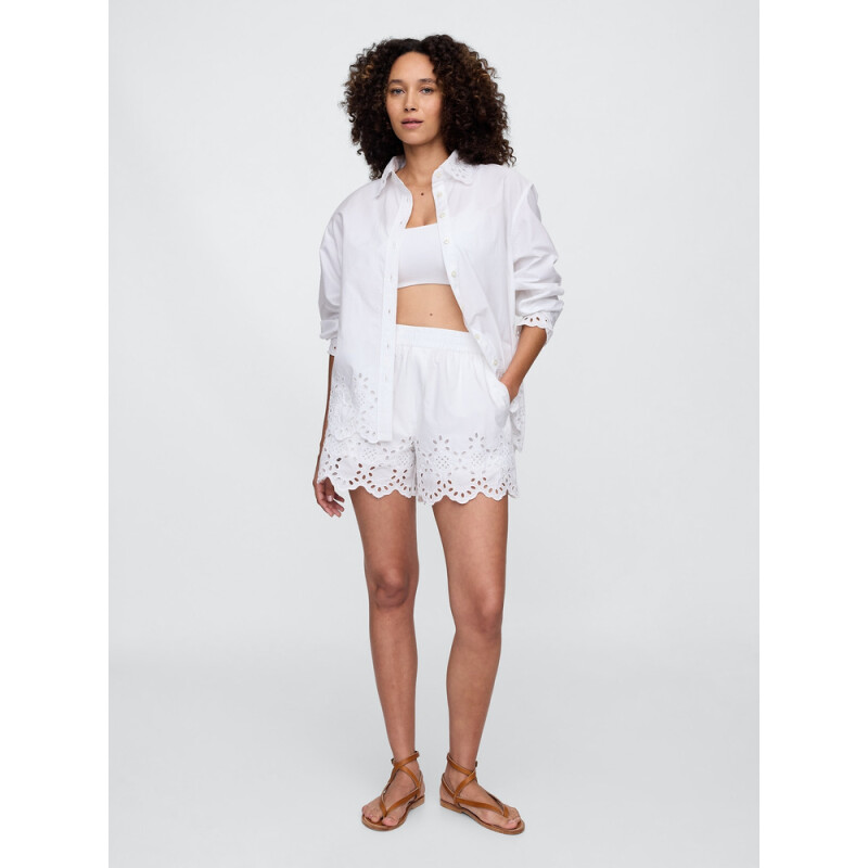 POPLIN EYELET PO SHORT OPTIC WHITE V6