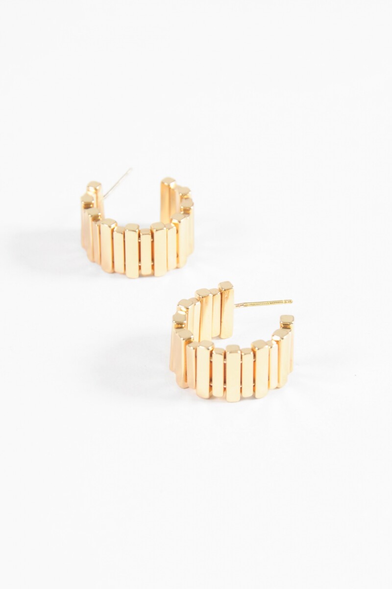 Aros franjas metálico dorado
