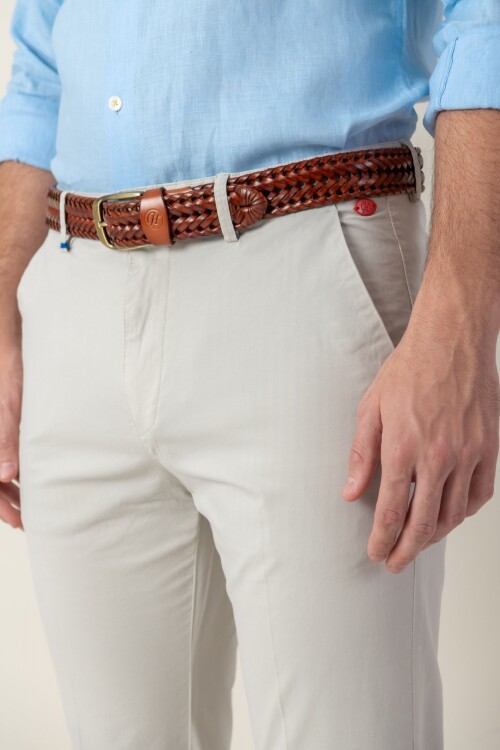 Pantalón de algodón Slim Fit Hielo