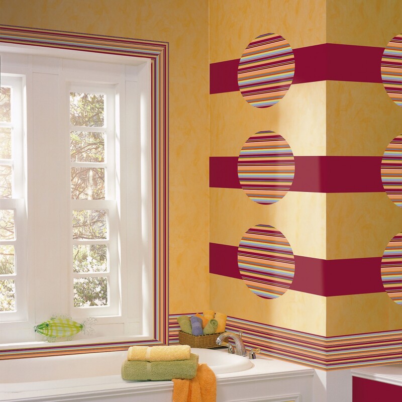 WALLPOPS RIBBON CANDY RED STRIPE N/A