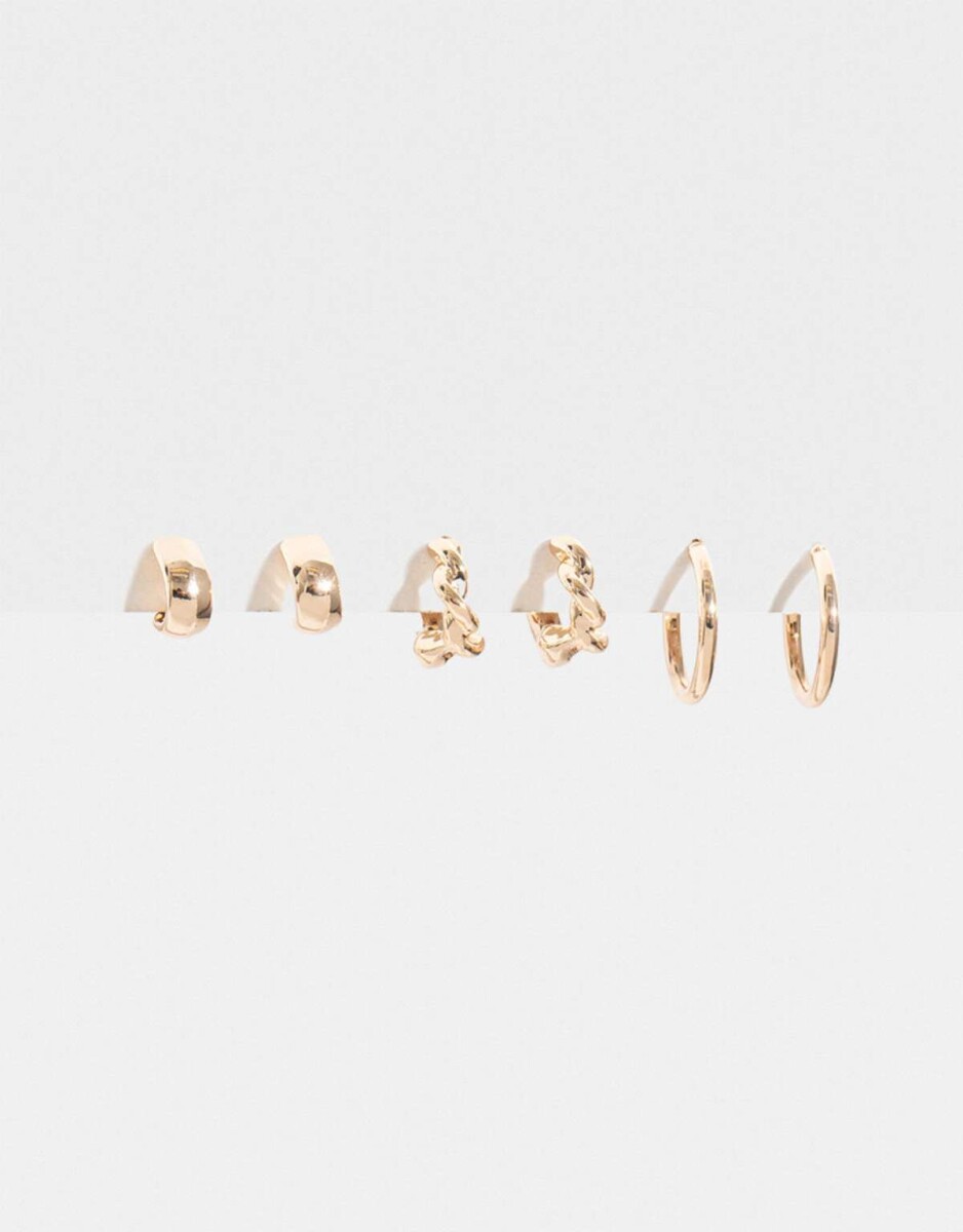 Set De Argollas - Dorado 