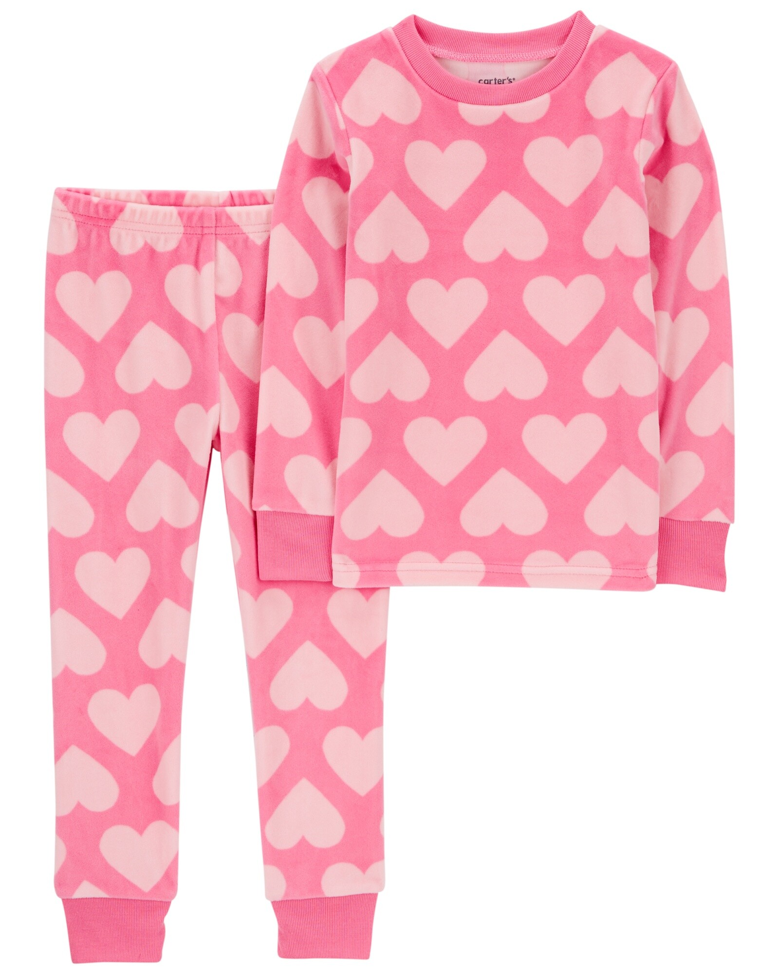 Pijama dos piezas de micropolar, diseño corazones Sin color