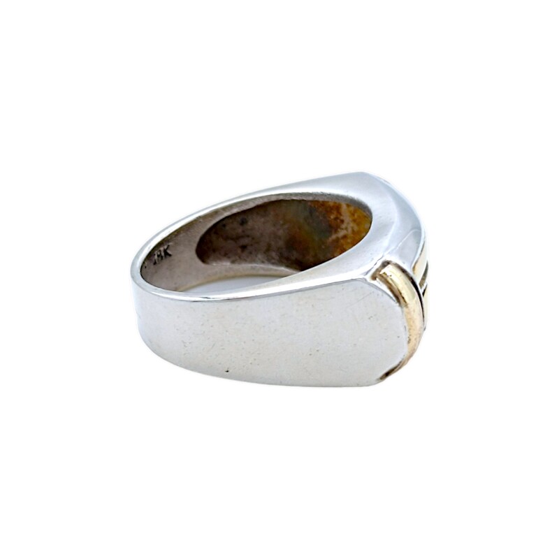 Anillo Mesa-Plata y Oro- Sin Piedra-AN5113 sinpiedra