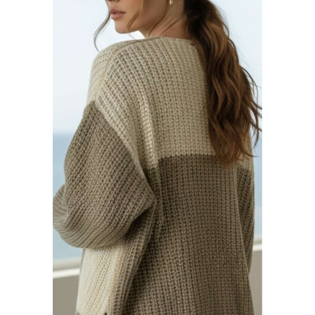 Cardigan Combinado Algodón Nacar