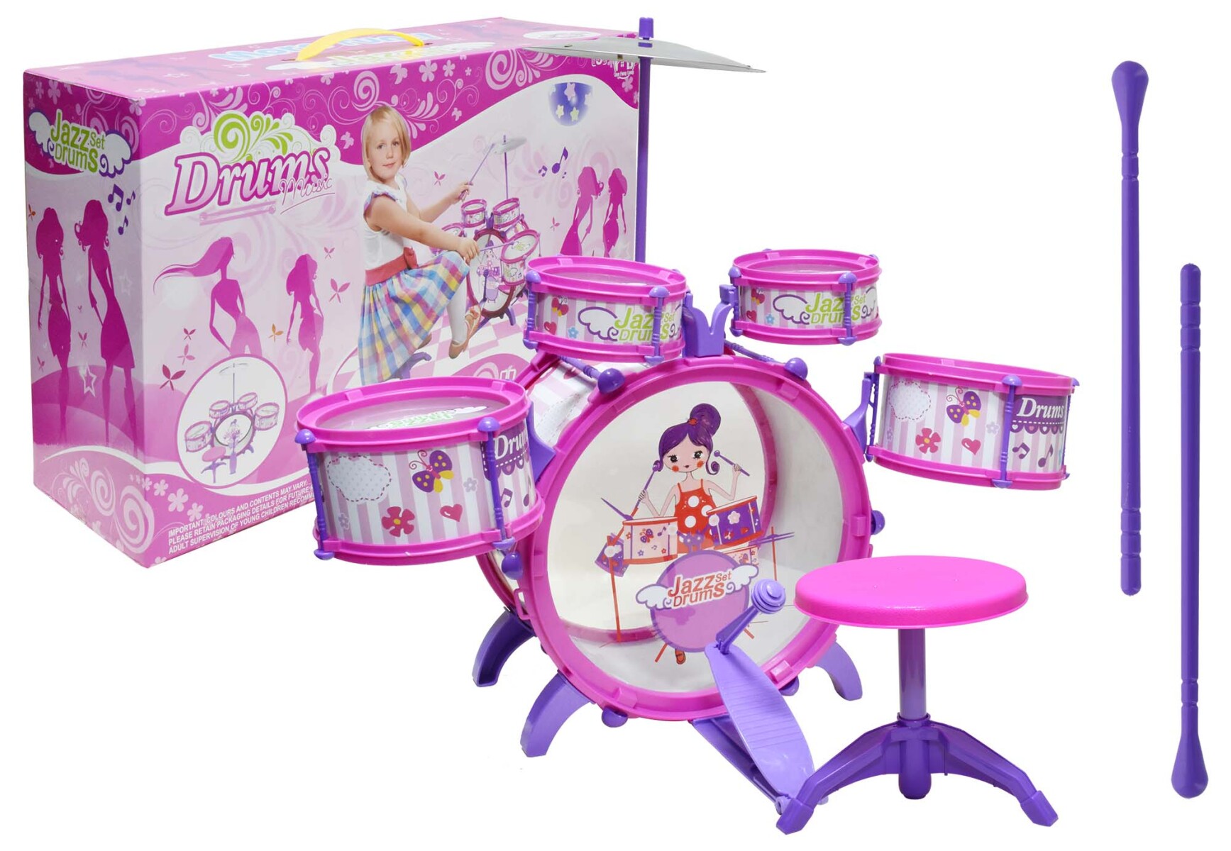 Bateria de Tambores de juguete 