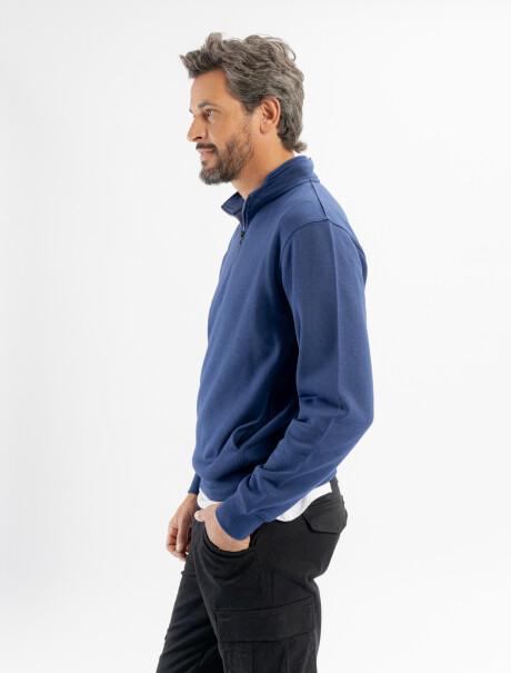 Buzo felpa liso azul