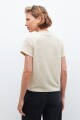 Sweater manga corta beige melange