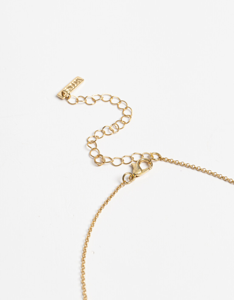 Bijouterie Set Metal Set De Aros Pasantes Y Collar Premium - Dorado