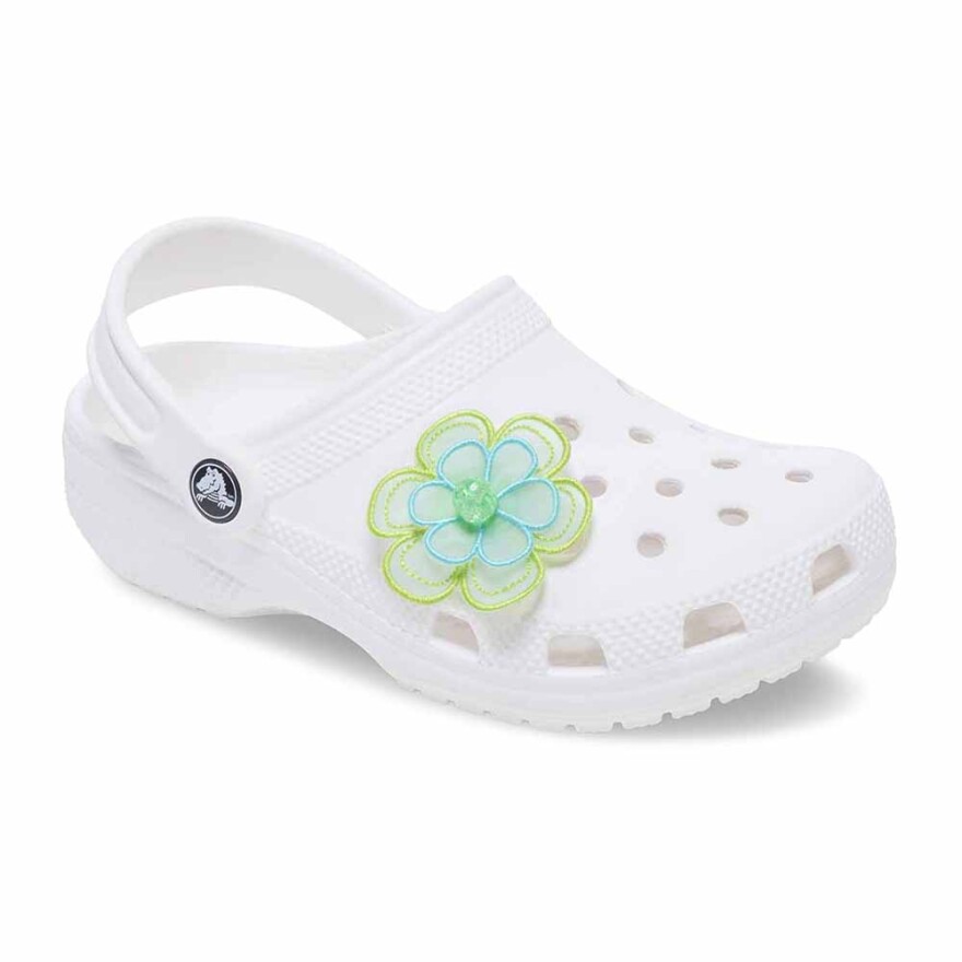Jibbitz Green Mesh Flower Multicolor