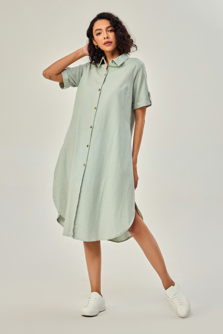 Vestido Hevesy Verde Grisaceo