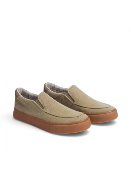 ZAPATO NAUTICO DE LONA Beige