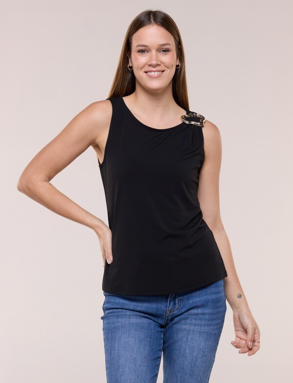 Musculosa Con Broche NEGRO