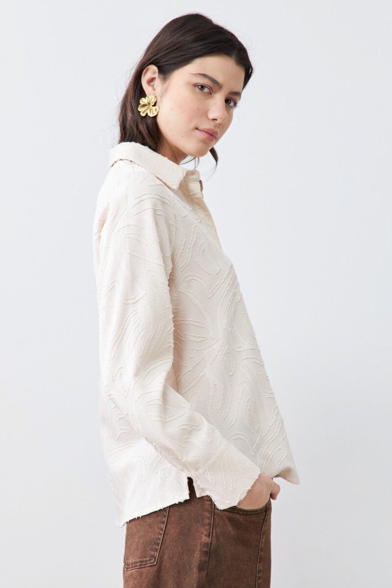 Camisa fantasía beige