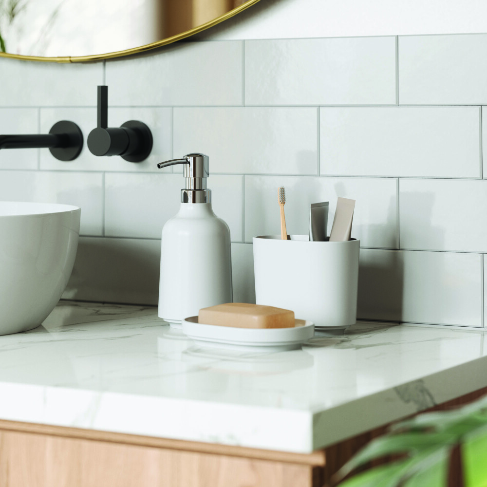 SOPORTE CEPILLOS BAÑO MELAMINA BLANCO UMBRA STEP