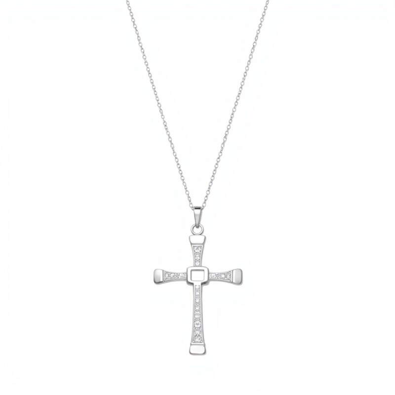 Dije cruz - Plata 925 - zirconias - CP4652 conpiedra