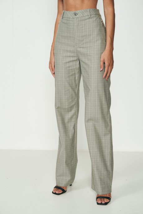 Pantalon estampado a cuadros Jana Verde