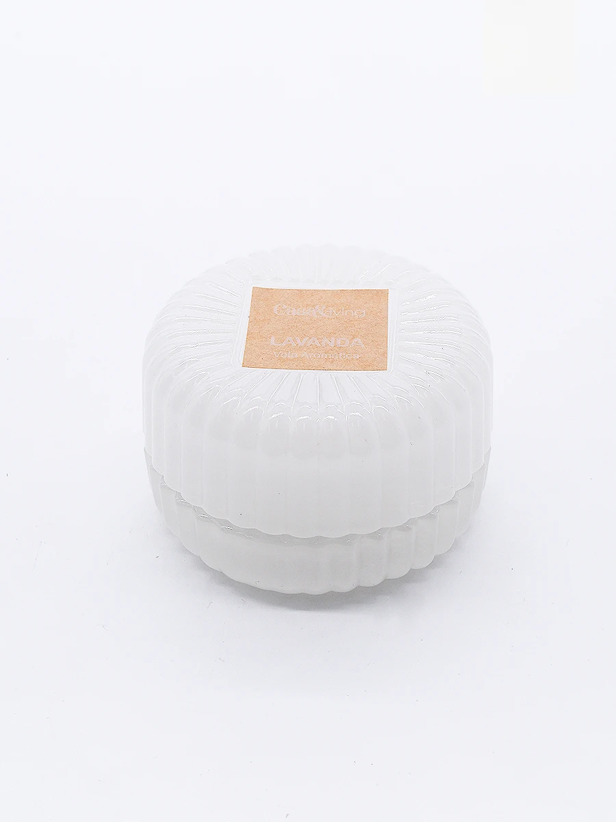 VELA EN FRASCO CON TAPA VAINILLA - BLANCO 