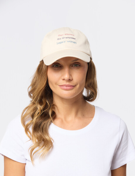 GORRO CON VISERA DE LONA Beige