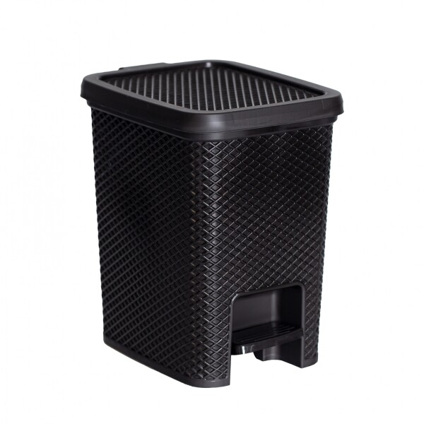 PAPELERA LINEA CON PEDAL 12 LTS NEGRA NEGRO