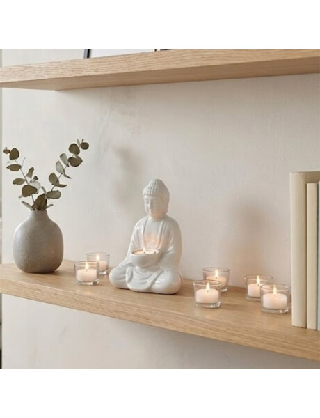 CANDELABRO BUDA DE PORCELANA 10x12x18CM CREMA CANDELABRO BUDA DE PORCELANA 10x12x18CM CREMA