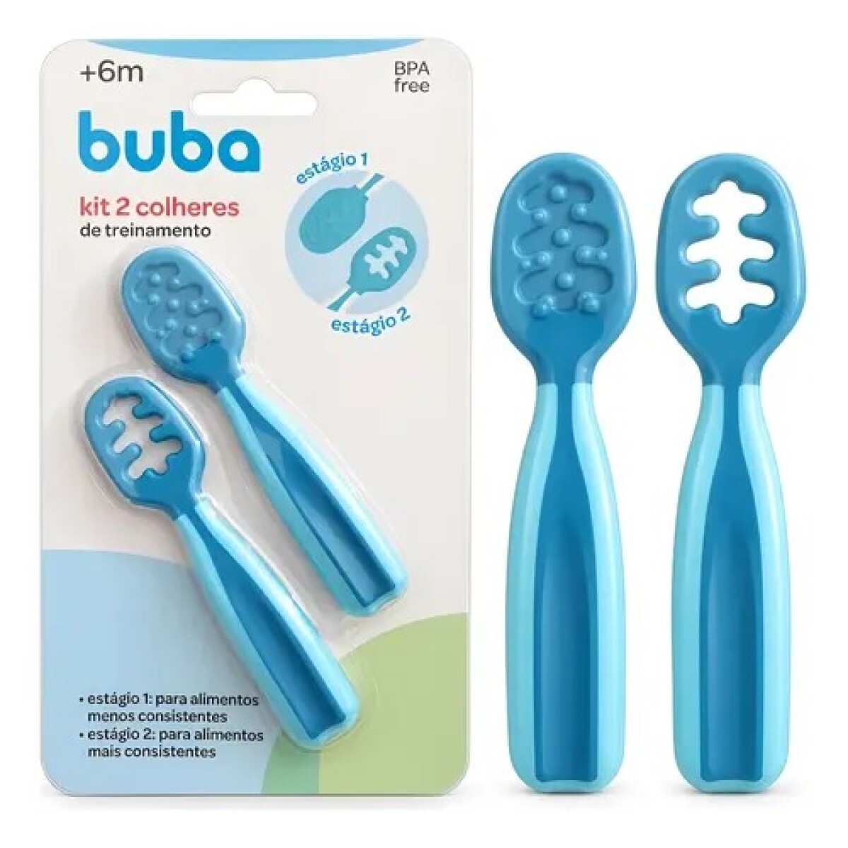 Set cubiertos BLW BUBA - celeste pastel 