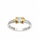 Anillo plata y oro con zirconias Anillo plata y oro con zirconias