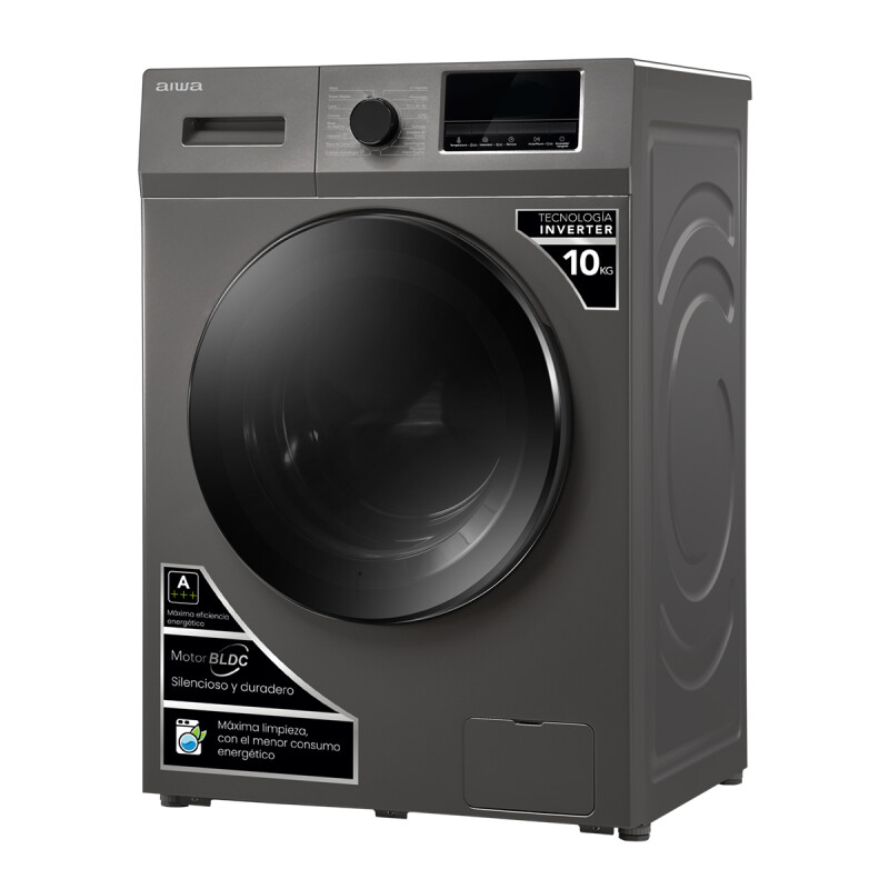 Lavarropas Automático Carga Frontal AIWA 10KG Inverter Gris
