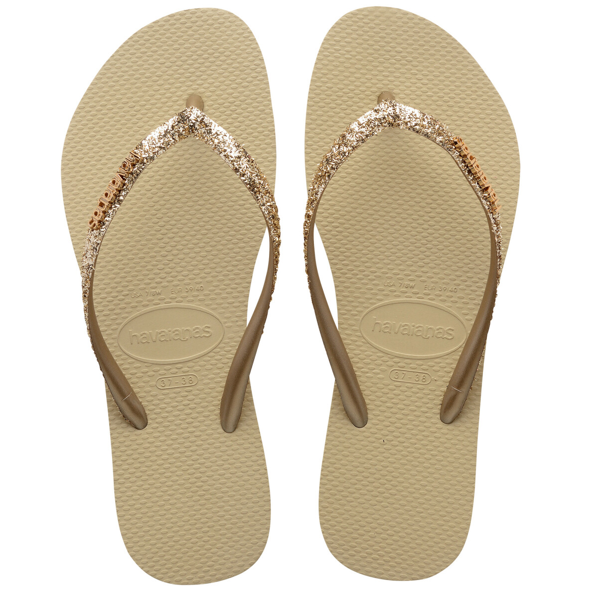 Sandalias de Mujer Havaianas Slim GLitter II - Beige Arena 