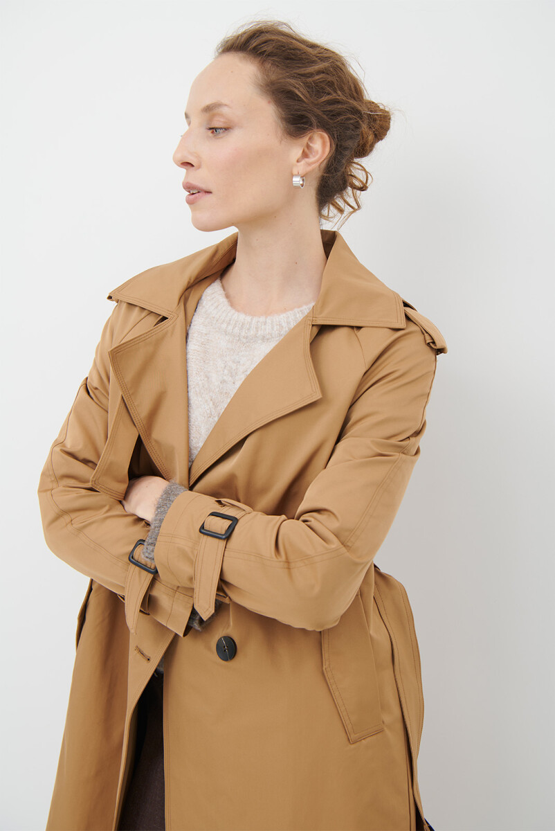 TRENCH CAPUCHA LARGA - CAMEL 