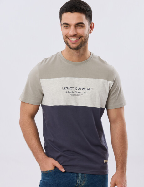 REMERA RAYADA DE ALGODÓN Azul