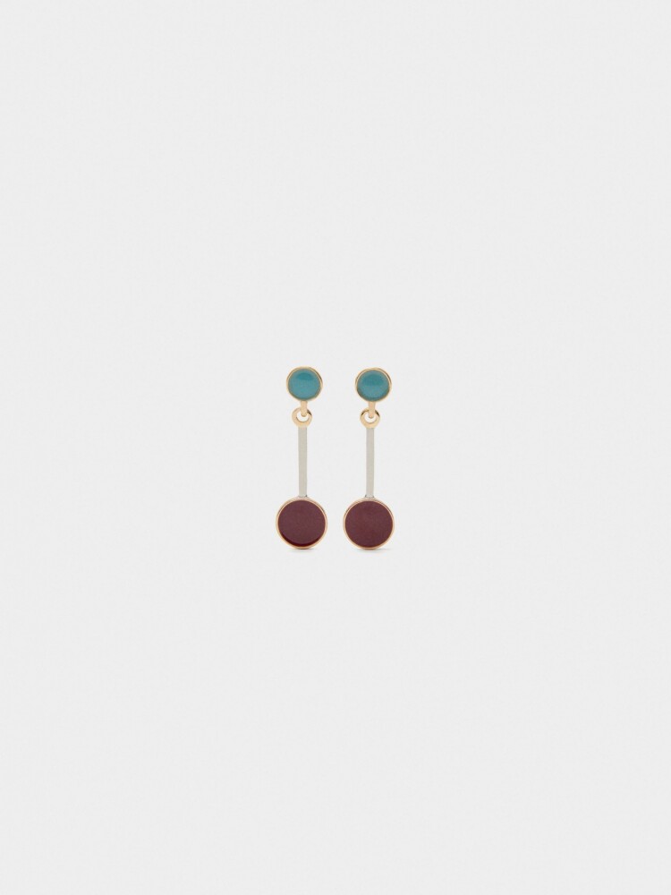 Pendientes Largos De Esmalte multicolor