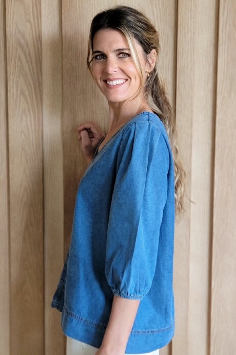 Blusa Azucena Denim Azul