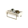 Mesa De Living Vidrio Y Metal - Pilar Blanco