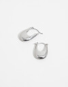 Aros Argollas Metal Argollas Chunky - Plateado Rodio