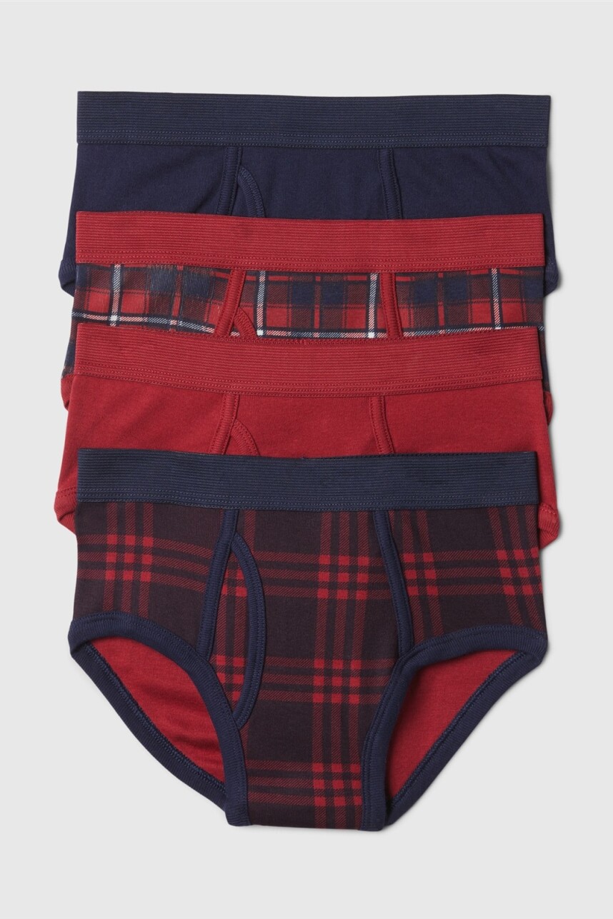 Calzoncillo Pack X4 Niño Holiday Plaid Raspberr