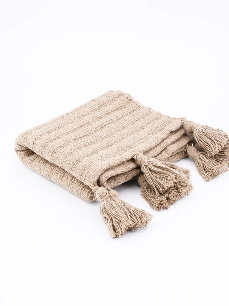 ALFOMBRA ALGODÓN BORLAS BEIGE